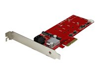 Startech 2x M.2 NGFF SSD RAID-kontrollerkort plus 2x SATA III-portar - PCIe - Kontrollerkort (RAID) - M.2 - M.2 Card / SATA 6Gb/s - RAID 0, 1, 10, JBOD - PCIe 2.0 x2 - för P/N: BNDTB10GI, BNDTB210GSFP, BNDTB310GNDP, BNDTB410GSFP, BNDTB4M2E1, BNDTBUSB3142 PEXM2SAT3422