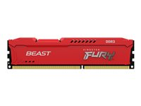 Kingston FURY Beast - DDR3 - moduuli - 8 Gt - DIMM 240-nastainen - 1600 MHz / PC3-12800 - CL10 - 1.5 V - puskuroimaton - non-ECC - punainen KF316C10BR/8