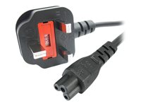 StarTech.com 1 m brittisk strömkabel för bärbara datorer, BS 1363 till C5 (Clover Leaf), 2,5 A 250 V, 18AWG, brittisk ersättningsnätsladd för bärbara datorer, nätsladd för skrivare, laddarkabel för bärbara datorer, strömförsörjningskabel för bärbara datorer - Strömkabel - IEC 60320 C5 till BS 1363 (hane) - AC 250 V - 1 m - formpressad - svart - Storbritannien PXTNB3SUK1M