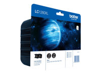 Brother LC1280XL Twin-Pack - 2-pack - svart - original - blister med akustiskt / elektromagnetiskt alarm - bläckpatron LC1280XLBKBP2DR