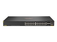 HPE Aruba Networking CX 6200F 24G 4SFP Switch - Kytkin - suurin pinoamisetäisyys 10 km - L3 - Hallinnoitu - 24 x 10/100/1000 + 4 x 100/1000 SFP - edestä ja sivulta taakse - telineeseen asennettava S0M81A#ABB