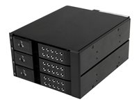 StarTech.com Flyttbart hyllfritt bakpanelställ i aluminium med hot swap-funktion för tre 3,5" SAS II/SATA III ? 6 Gbps HDD - Förvaringsmobilrack - 2.5" - svart - för P/N: 25SAT35HDD, PEXMSATA3422, PEXMSATA343 HSB3SATSASBA