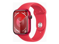 Apple Watch Series 9 (GPS) - (PRODUCT) RED - 45 mm - punainen alumiini - älykello kanssa urheiluranneke - fluoroelastomeeri - punainen pannan koko: M/L - 64 Gt - Wi-Fi, Bluetooth, UWB - 38.7 g MRXK3KS/A
