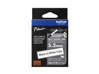 Brother HSe-211E - Svart på vitt - Rulle (0,52 cm x 1,5 m) 1 kassett(er) hängande låda - rörtejp för värmekrympning - för P-Touch PT-D800W, PT-E550WVP HSE211E