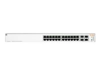 HPE Aruba Instant On 1930 24G Class4 PoE 4SFP/SFP+ 370W Switch - Kytkin - L3 - Hallinnoitu - 24 x 10/100/1000 (PoE) + 4 x 1 Gigabit / 10 Gigabit SFP+ - telineeseen asennettava - PoE (370 W) JL684B#ABB